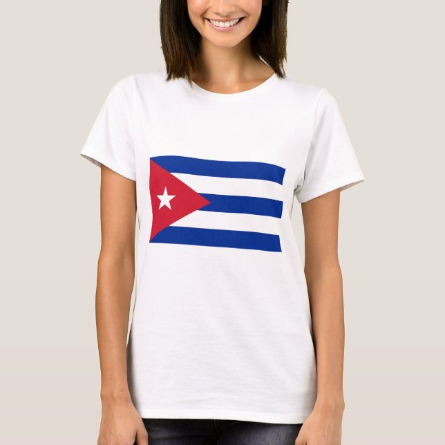 Women T Shirt med Flagga från Kuba (Framsida)