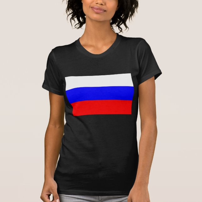 Women T Shirt med Flagga från Ryssland (Framsida)