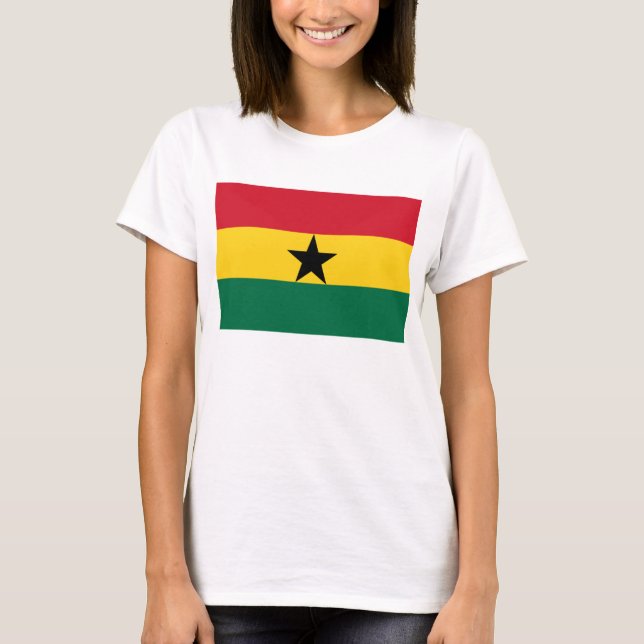 Women T Shirt med Flagga Ghana (Framsida)