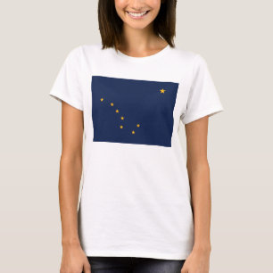 Women T Shirt med Flagga i Alaska