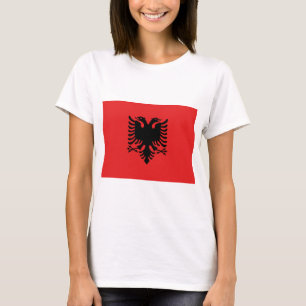 Women T Shirt med Flagga i Albanien