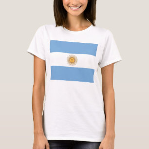 Women T Shirt med Flagga i Argentina