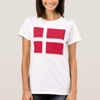 Women T Shirt med Flagga i Danmark