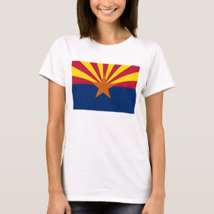 Women T Shirt med Flagga i delstaten Arizona