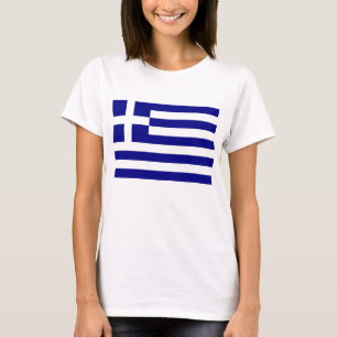 Women T Shirt med Flagga i Grekland