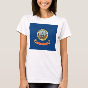 Women T Shirt med Flagga i Idaho-staten