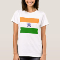 Women T Shirt med Flagga i Indien