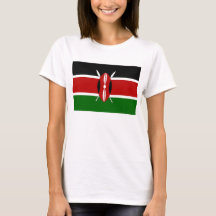 Women T Shirt med Flagga i Kenya
