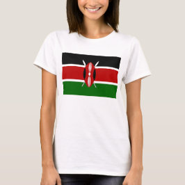 Women T Shirt med Flagga i Kenya