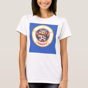 Women T Shirt med Flagga i Minnesota-staten