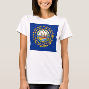 Women T Shirt med Flagga i New Hampshire State