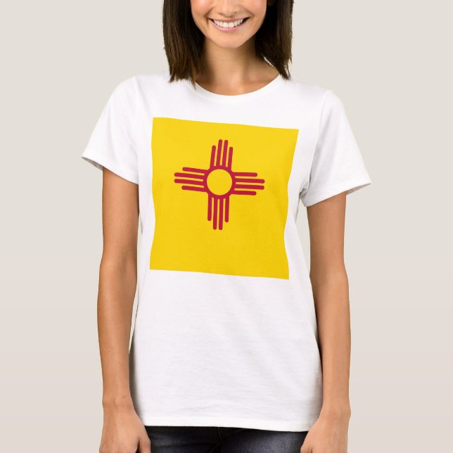Women T Shirt med Flagga i New mexico (Framsida)