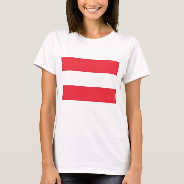 Women T Shirt med Flagga i Österrike (Framsida)