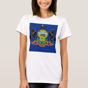 Women T Shirt med Flagga i Pennsylvania-staten