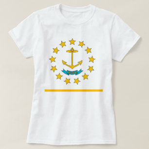 Women T Shirt med Flagga i Rhode island