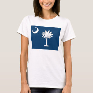Women T Shirt med Flagga i South Carolina State