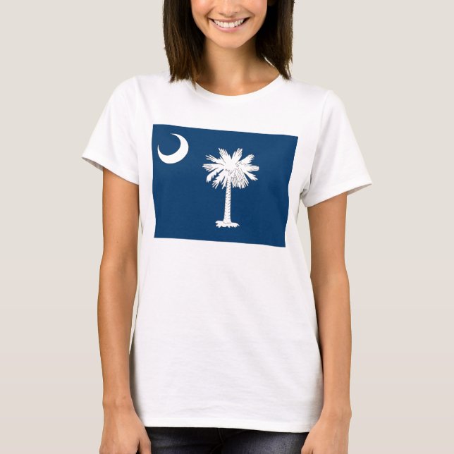 Women T Shirt med Flagga i South Carolina State (Framsida)