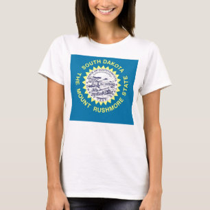 Women T Shirt med Flagga i South Dakota State