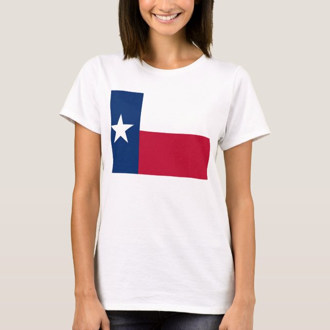 Women T Shirt med Flagga i Texas (Framsida)