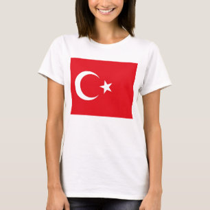 Women T Shirt med Flagga i Turkiet