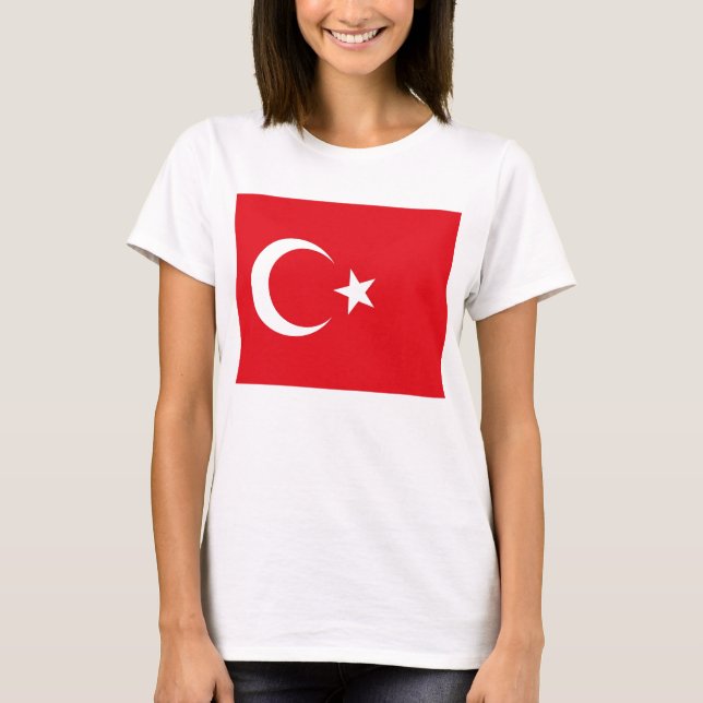 Women T Shirt med Flagga i Turkiet (Framsida)