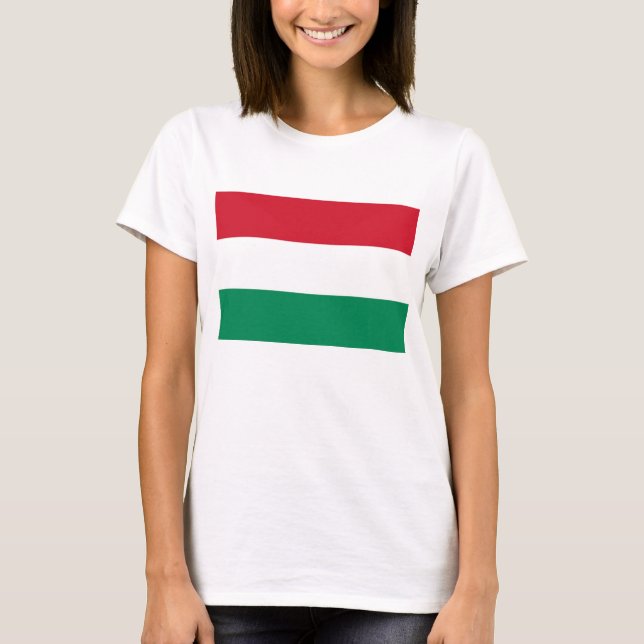 Women T Shirt med Flagga i Ungern (Framsida)