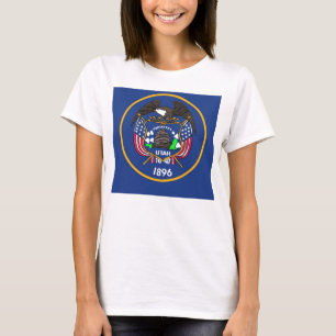 Women T Shirt med Flagga i Utah State