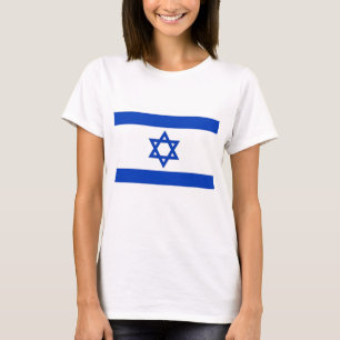 Women T Shirt med Flagga Israel
