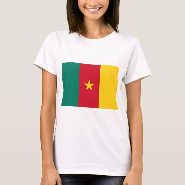 Women T Shirt med Flagga Kamerun (Framsida)
