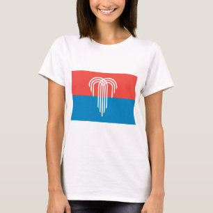 Women T Shirt med Flagga Kansas City, Missouri