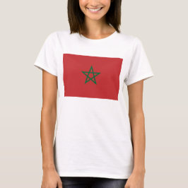 Women T Shirt med Flagga Marocko