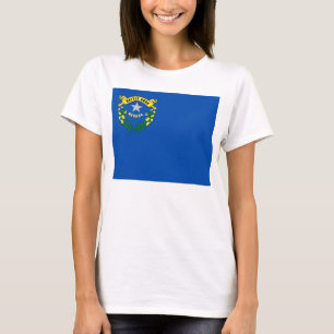 Women T Shirt med Flagga Nevada State
