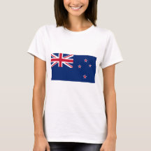 Women T Shirt med Flagga Nya Zeeland