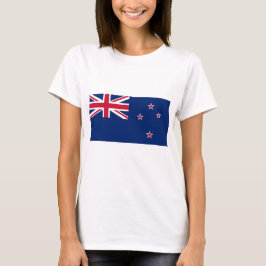 Women T Shirt med Flagga Nya Zeeland