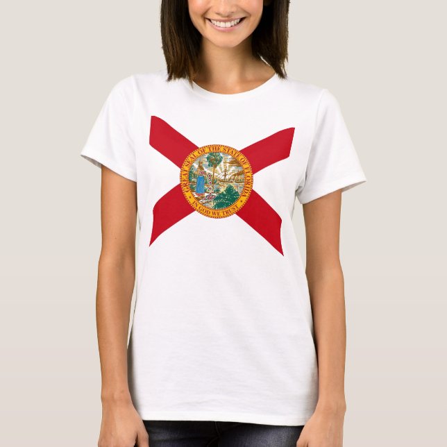 Women T Shirt med Flagga of Florida State (Framsida)