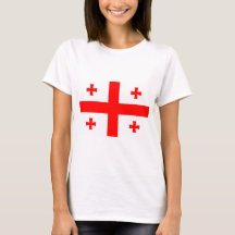 Women T Shirt med Flagga of Georgia