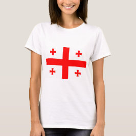 Women T Shirt med Flagga of Georgia