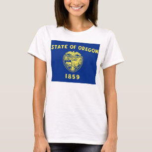 Women T Shirt med Flagga Oregon State