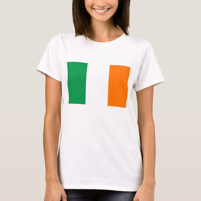 Women T Shirt med Flagga på Irland (Framsida)