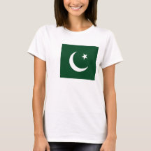 Women T Shirt med Flagga Pakistan