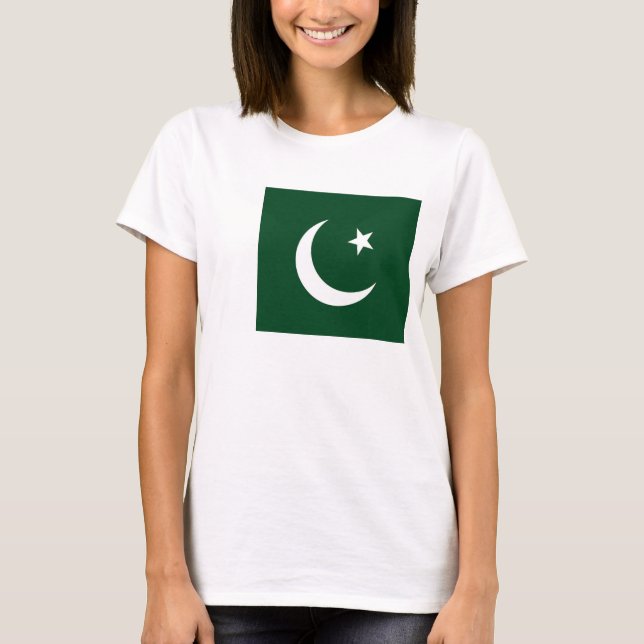 Women T Shirt med Flagga Pakistan (Framsida)