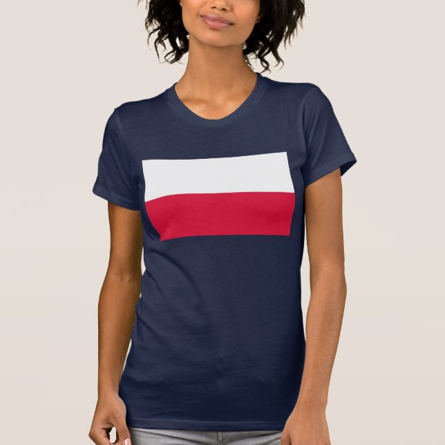 Women T Shirt med Flagga Polen (Framsida)