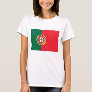 Women T Shirt med Flagga Portugal