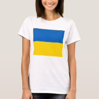 Women T Shirt med Flagga Ukraina