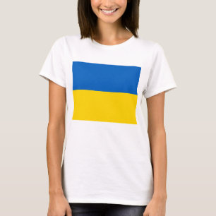 Women T Shirt med Flagga Ukraina