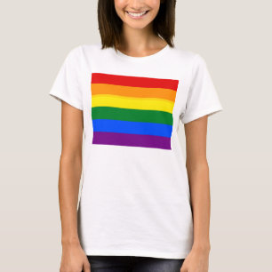 Women T Shirt med HBT Rainbow Flagga