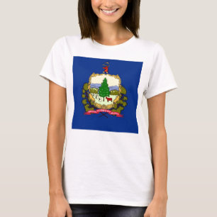 Women T Shirt med Vermont-Flagga
