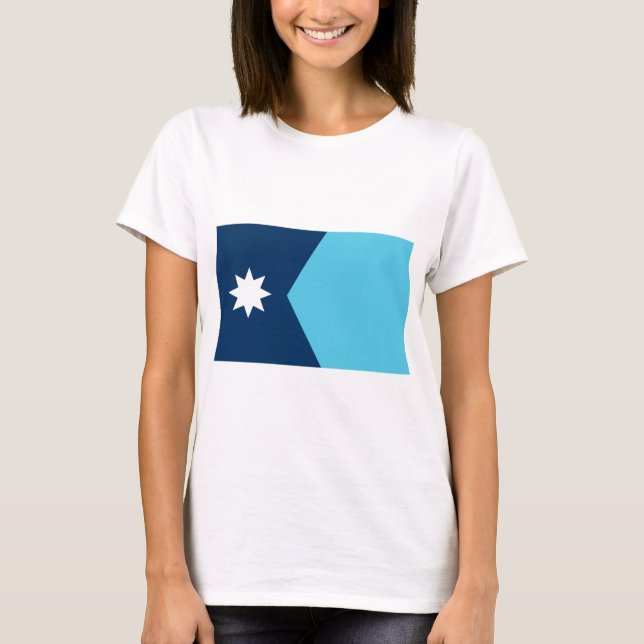 Women T Shirt with Flag of Minnesota, USA (Framsida)