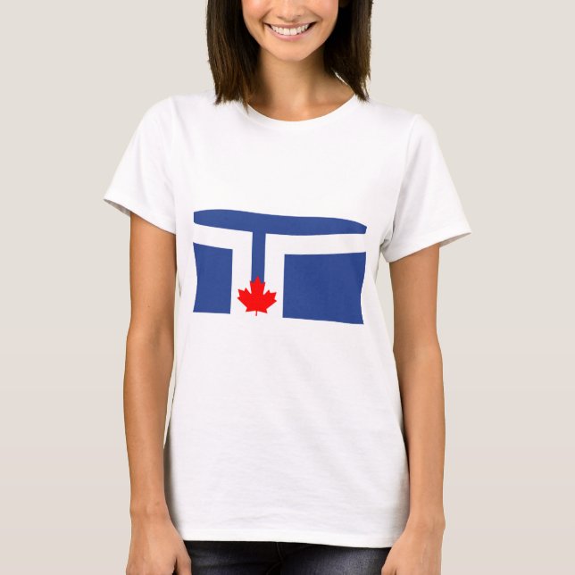 Women T Shirt with Flag of Toronto, Canada (Framsida)