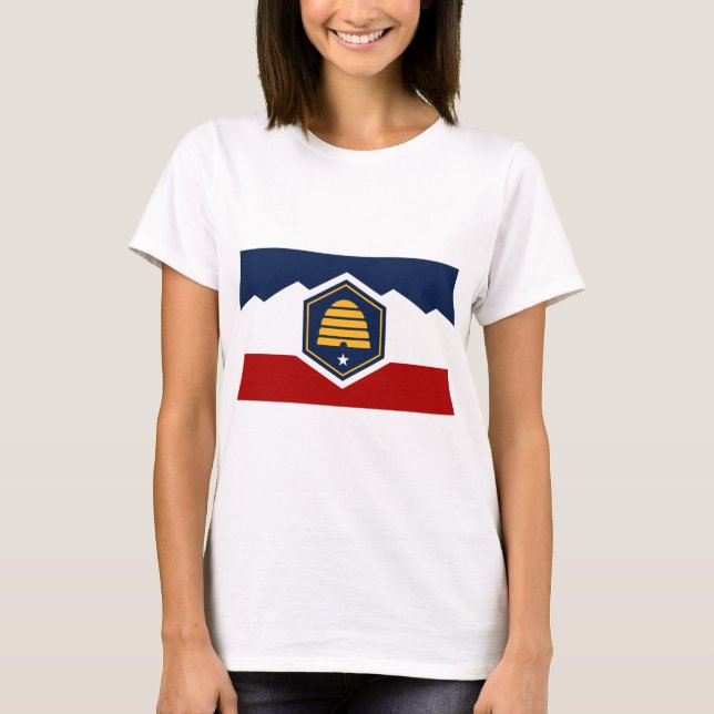 Women T Shirt with Flag of Utah, USA (Framsida)